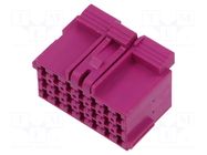 Connector: automotive; plug; female; JPT; PIN: 21; for cable; purple TE Connectivity