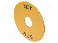 Description label; 22mm; OptoHiT; yellow; Ø: 60mm; plastic EAO