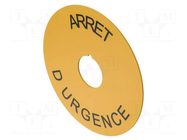 Description label; 22mm; OptoHiT; yellow; Ø: 60mm; plastic EAO