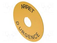 Description label; 22mm; OptoHiT; yellow; Ø: 90mm; plastic EAO