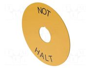 Description label; 22mm; OptoHiT; yellow; Ø: 60mm; plastic EAO