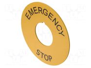 Description label; 22mm; OptoHiT; yellow; Ø: 60mm; plastic EAO