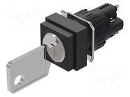 Switch: rotary with key; 16mm; Stabl.pos: 1; NC + NO; 51; Pos: 2 EAO