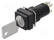 Switch: rotary with key; 16mm; Stabl.pos: 1; NC + NO; 51; Pos: 2 EAO
