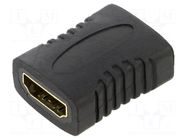 Adapter; HDMI socket,both sides; HDMI 1.4; black LANBERG