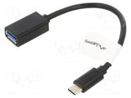 Adapter; OTG,USB 3.1; USB A socket,USB C plug; nickel plated LANBERG