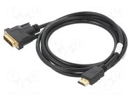 Cable; DVI-D (18+1) plug,HDMI plug; 1.8m; black; single link LANBERG