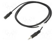 Cable; Jack 3.5mm 3pin socket,Jack 3.5mm 3pin plug; 1.5m; black LANBERG