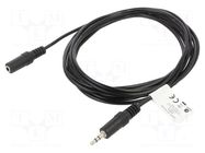 Cable; Jack 3.5mm 3pin socket,Jack 3.5mm 3pin plug; 3m; black LANBERG