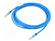 Cable; Jack 3.5mm 3pin plug,both sides; 3m; Plating: gold-plated LANBERG