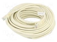 Patch cord; U/UTP; 6; stranded; CCA; PVC; white; 20m; 26AWG; Cores: 8 LANBERG