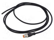 Cable: for sensors/automation; M12; PIN: 4; straight; 2m; plug; 4A LUTRONIC