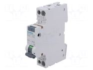 RCBO breaker; Inom: 10A; Ires: 30mA; Poles: 1+N; 230/400VAC; IP20 SIEMENS