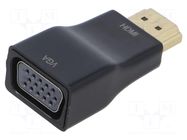 Adapter; HDMI plug,VGA female; Full HD 1080p; black; ABS; black LANBERG