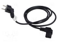 Cable; CEE 7/7 (E/F) plug angled,IEC C13 female angled right LANBERG