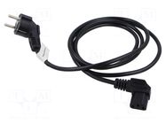 Cable; CEE 7/7 (E/F) plug angled,IEC C13 female angled right LANBERG