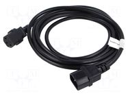 Cable; IEC C13 female,IEC C14 male; PVC; Len: 1.8m; black LANBERG