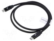 Cable; USB 2.0; USB C plug,both sides; gold-plated; 1.8m; black LANBERG