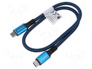 Cable; USB 4.0; USB C plug,both sides; gold-plated; 0.5m; box; Cu LANBERG