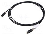 Cable; Toslink plug,both sides; 3m; Connector colour: black LANBERG