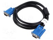 Cable; D-Sub 15pin HD plug,both sides; black; 1.8m; blue; 30AWG LANBERG
