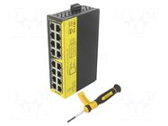 Switch Ethernet; unmanaged; Number of ports: 16; 5÷30VDC; RJ45; SW BRAINBOXES