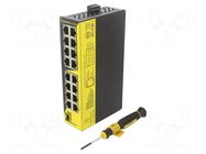 Switch Ethernet; unmanaged; Number of ports: 16; 5÷30VDC; SW; IP20 BRAINBOXES