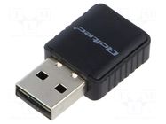 PC extension card: WiFi network; USB A plug; USB 3.0; black QOLTEC