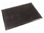 Mat: floor; anti fatigue; ESD; black; L: 0.96m; W: 0.66m; Thk: 14mm EUROSTAT GROUP