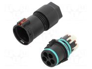 Connector: AC supply; snap-on; male; TH389; 17.5A; 500V; ways: 4 TECHNO