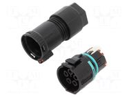 Connector: AC supply; snap-on; female; TH389; 17.5A; 500V; ways: 4 TECHNO