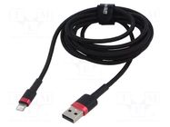 Cable; High Speed,USB 2.0; Apple Lightning plug,USB A plug; 2m BASEUS