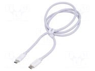 Cable; High Speed,USB 2.0; USB C plug,both sides; 1m; white; 30W BASEUS