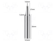 Tip; chisel; 0.8mm; for soldering station BAKON