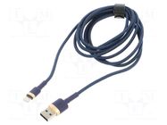 Cable; High Speed,USB 2.0; Apple Lightning plug,USB A plug; 2m BASEUS