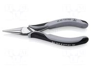 Pliers; half-rounded nose; ESD; for electronics; 145mm KNIPEX