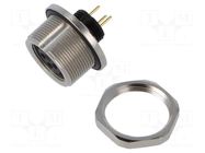 Connector: M9; socket; female; Plating: gold-plated; 125V; 4A; IP67 BINDER