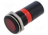 Indicator: LED; flat; red; 230VDC; 230VAC; Ø22mm; IP67; connectors SIGNAL-CONSTRUCT