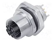 Connector: M12; female; 876; 500mA; IP67; for panel mounting; THT BINDER