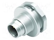 Connector: M9; socket; male; Plating: gold-plated; 125V; 4A; IP67 BINDER