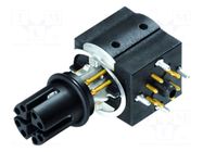 Connector: M12; 876; 500mA; IP67; THT; Contacts: bronze; zinc alloy BINDER