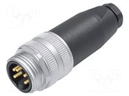 Connector: 7/8"; plug; male; 820; 12A; 300V; PIN: 3; IP67; straight BINDER