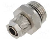 Screw-on fitting; threaded; max.15bar; nickel plated brass; 8mm PNEUMAT