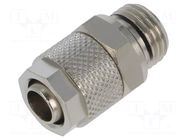 Screw-on fitting; threaded; max.15bar; nickel plated brass; 8mm PNEUMAT