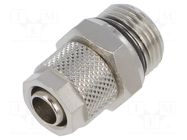 Screw-on fitting; threaded; max.15bar; nickel plated brass; 8mm PNEUMAT