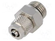 Screw-on fitting; threaded; max.15bar; nickel plated brass; 4mm PNEUMAT