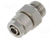 Screw-on fitting; threaded; max.15bar; nickel plated brass; 6mm PNEUMAT