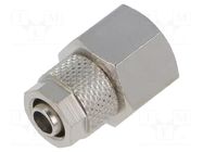 Screw-on fitting; threaded; max.15bar; nickel plated brass; 6mm PNEUMAT