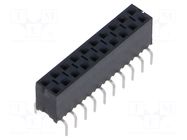 Connector: pin strips; socket; female; PIN: 20; straight; THT; 2x10 SAMTEC
