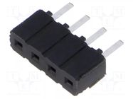 Connector: pin strips; socket; female; PIN: 4; straight; THT; 2.54mm SAMTEC